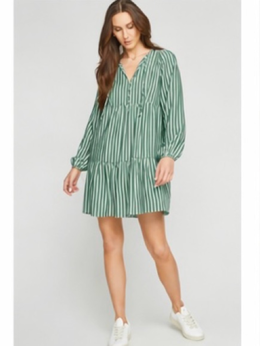 Gentle Fawn Green Striped Midi Dress